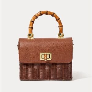 NWT Lilly Pulitzer Maura Wicker Top
Handle Bag Brown Woven Handle Bag